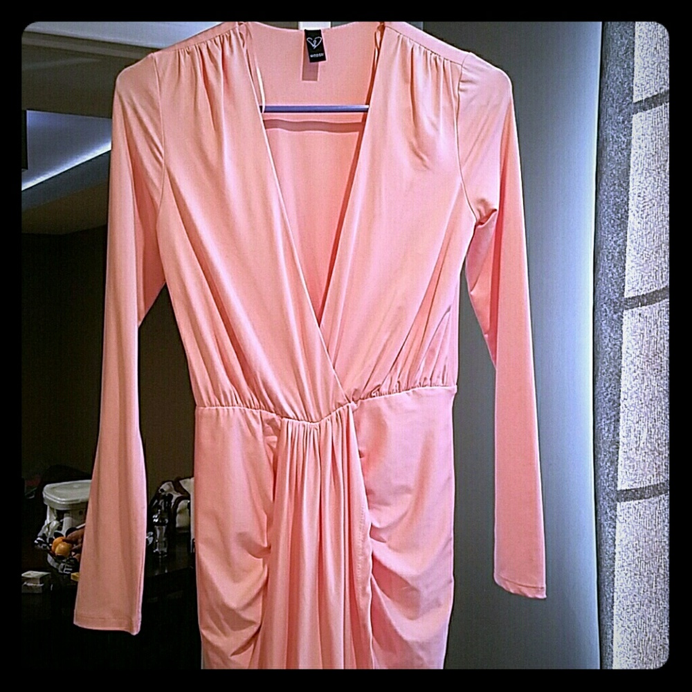 Pink wrap dress